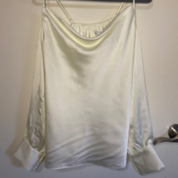 MILLY Silk Cream/Ivory Off Shoulder Top  - SIZE M - Picture 1 of 4
